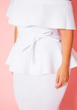 Plus Size Off Shoulder Peplum Midi Dress -Asoph Sales Shop 2020771 002 4