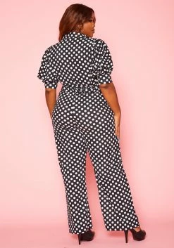 Plus Size Polka Dot Print Jumpsuit -Asoph Sales Shop 2020786 001 5