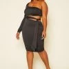 Plus Size One Sleeve Cut Out Dress
