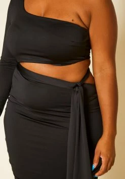 Plus Size One Sleeve Cut Out Dress -Asoph Sales Shop 2020792 001 5