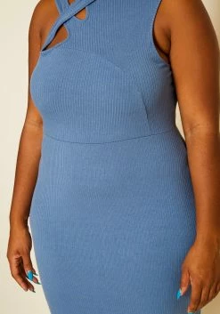Plus Size Ribbed Criss Cross Mini Dress 9 Plus Size Ribbed Criss Cross Mini Dress -Asoph Sales Shop 2020818 001 4
