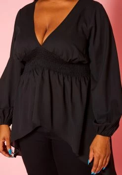 Plus Size High-Low Lantern Sleeve Blouse -Asoph Sales Shop 2020823 001 6