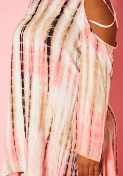 Plus Size Cold Shoulder Tie-Dye Mini Dress -Asoph Sales Shop 2020824 001 6