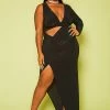 Plus Size One Sleeve Cut Out Maxi Dress