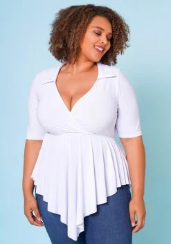 Plus Size Surplice Peplum Top -Asoph Sales Shop 2020847 002 3