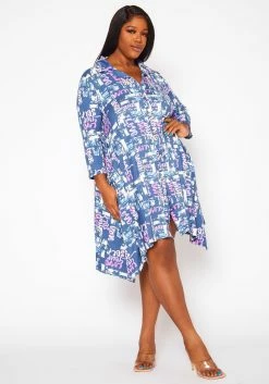 Plus Size A-Line Graphic Collar Dress -Asoph Sales Shop 2020856 001 2