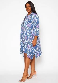 Plus Size A-Line Graphic Collar Dress -Asoph Sales Shop 2020856 001 3