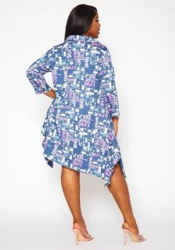 Plus Size A-Line Graphic Collar Dress -Asoph Sales Shop 2020856 001 4