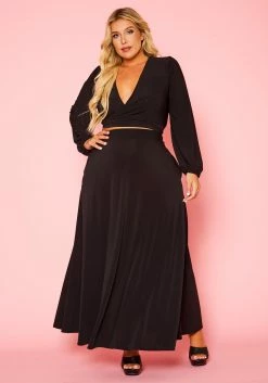 Plus Size Versatile Tie Up Crop Top & Maxi Skirt Set 8 Plus Size Versatile Tie Up Crop Top & Maxi Skirt Set -Asoph Sales Shop 2020877 001 3
