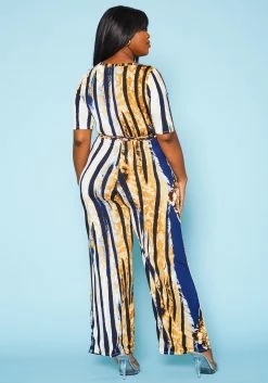 Plus Size Abstract Brocade Jumpsuit -Asoph Sales Shop 2020881 001 5