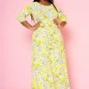 Plus Size Fit & Flare Floral Print Belted Maxi Dress