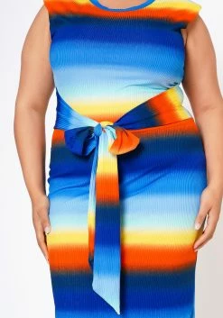 Plus Size Gradient Bodycon Midi Dress 9 Plus Size Gradient Bodycon Midi Dress -Asoph Sales Shop 2020897 003 4