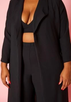 Plus Size Halter Crop Top & Duster Three Piece Set -Asoph Sales Shop 2020899 001 4