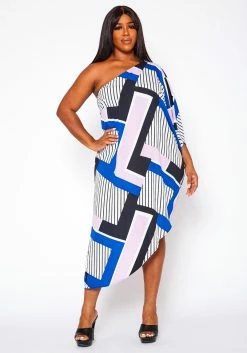 Plus Size Asymmetric One Shoulder Dress -Asoph Sales Shop 2020914 001 2