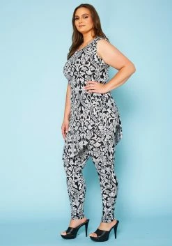 Plus Size Multi Print Sleek Top & Leggings Set -Asoph Sales Shop 2020928 002 3