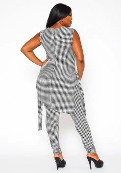 Plus Size Houndstooth Print Sleeveless Two Piece Set -Asoph Sales Shop 2020929 001 5