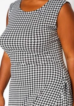 Plus Size Houndstooth Print Sleeveless Two Piece Set -Asoph Sales Shop 2020929 001 6