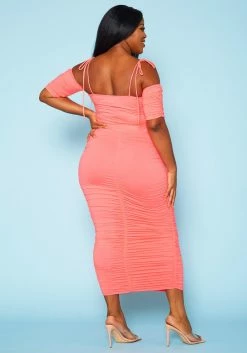 Plus Size Ruched Crop Top & Skirt Two Piece Set -Asoph Sales Shop 2020940 002 4