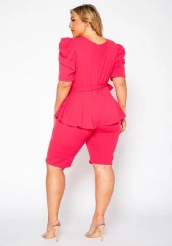 Plus Size Peplum Style Trendy Romper -Asoph Sales Shop 2020953 003 3