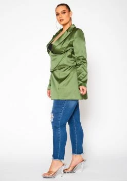 Plus Size Satin Blazer & Corset Set -Asoph Sales Shop 2020957 002 3