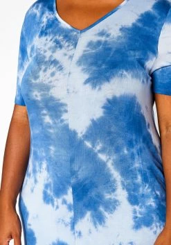 Plus Size Tie Dye V-Neck Short Sleeve Maxi Dress -Asoph Sales Shop 2020960 001 5