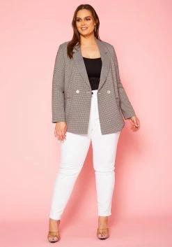Plus Size Double Breasted Blazer