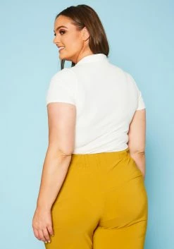 Plus Size Open Collar Ribbed Bodysuit -Asoph Sales Shop 2020983 002 3