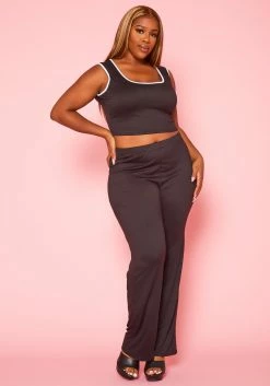 Plus Size Color Trim Three Piece Set -Asoph Sales Shop 2020987 001 0