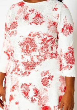 Plus Size Antique Floral Print Crop Top & Maxi Skirt Set -Asoph Sales Shop 2020990 001 6