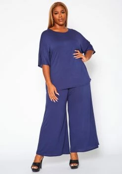 Plus Size Relaxed Fit Top & Flare Pants Set -Asoph Sales Shop 2021006 002 0