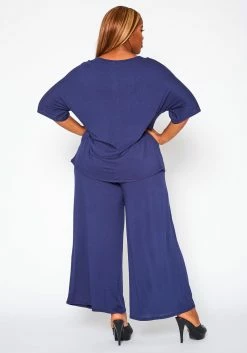 Plus Size Relaxed Fit Top & Flare Pants Set -Asoph Sales Shop 2021006 002 2