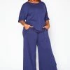 Plus Size Relaxed Fit Top & Flare Pants Set