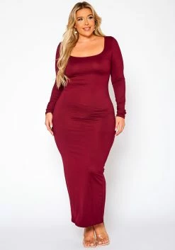 Plus Size Essential Long Sleeve Maxi Dress