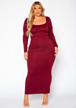 Plus Size Essential Long Sleeve Maxi Dress -Asoph Sales Shop 2021014 002 2