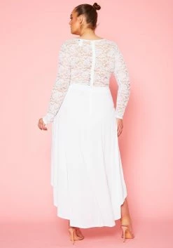 Plus Size Floral Lace High Low Flare Dress -Asoph Sales Shop 2021016 001 5