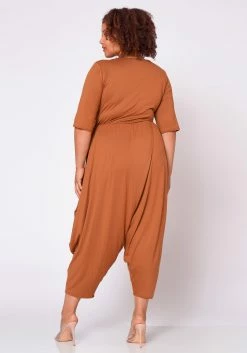 Plus Size Short Sleeve Harem Jumpsuit 10 Plus Size Short Sleeve Harem Jumpsuit -Asoph Sales Shop 2021019 001 5