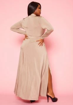 Plus Size Double Slit Flare Maxi Dress -Asoph Sales Shop 2021056 001 3