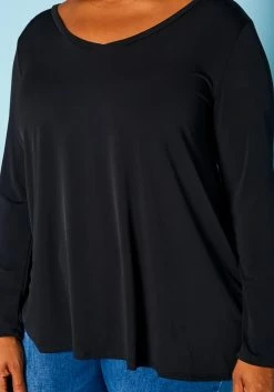 Plus Size V Neck Long Sleeve Top -Asoph Sales Shop 2021063 001 4