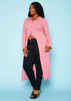 Plus Size Split Front Duster Cardigan 7 Plus Size Split Front Duster Cardigan -Asoph Sales Shop 2021108 001 2