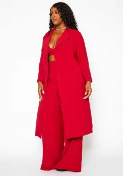 Plus Size Halter Crop Top & Duster Three Piece Set -Asoph Sales Shop 2021114 002 3