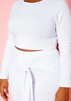 Plus Size Crop Sweater & Belted Flare Pants Set -Asoph Sales Shop 2021121 001 4