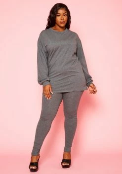 Plus Size Comfort Zone Long Sleeve And Legging Set