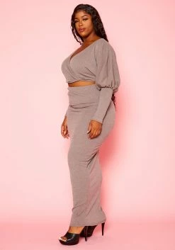 Plus Size Ribbed Knit Crop Top & Skirt Set 7 Plus Size Ribbed Knit Crop Top & Skirt Set -Asoph Sales Shop 2021132 001 2