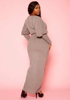 Plus Size Ribbed Knit Crop Top & Skirt Set 8 Plus Size Ribbed Knit Crop Top & Skirt Set -Asoph Sales Shop 2021132 001 3