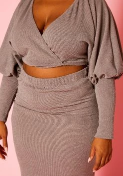 Plus Size Ribbed Knit Crop Top & Skirt Set 9 Plus Size Ribbed Knit Crop Top & Skirt Set -Asoph Sales Shop 2021132 001 4