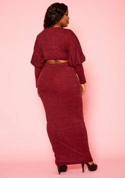 Plus Size Ribbed Knit Crop Top & Skirt Set 8 Plus Size Ribbed Knit Crop Top & Skirt Set -Asoph Sales Shop 2021132 002 3