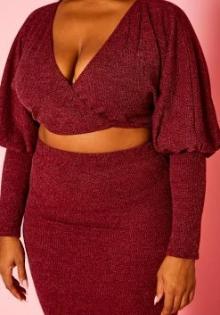 Plus Size Ribbed Knit Crop Top & Skirt Set 9 Plus Size Ribbed Knit Crop Top & Skirt Set -Asoph Sales Shop 2021132 002 4