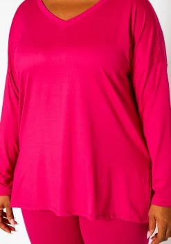 Plus Size V Neck Long Sleeve Top & Legging Set -Asoph Sales Shop 2021142 003 5