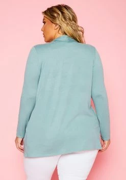 Plus Size Solid Open Front Cardigan -Asoph Sales Shop 2021143 104 4
