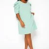 Plus Size Ruffle Short Sleeve Dress